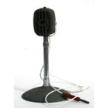 A mid 20th century microphone on chrome column and circular base, 28cms (11ins) high.