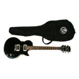 A Epoch Les Paul electric guitar, in a Gibson Baldwin Music Education soft carry case.