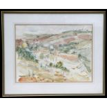 Israeli school - View of Jerusalem from the Mount of Olives - indistinctly signed lower left,