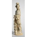 A late 19th / early 20th century Chinese carved ivory figure of Magu, 28cms (11ins) high.Condition