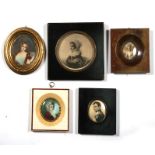 A group of five portrait miniatures to include Napoleon Bonaparte (5).