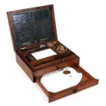 A J Newman's mahogany artist's box, 24cms (9.5ins) wide.