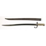 A German Remington bayonet & scabbard, overall 72cms (28.25ins) long.