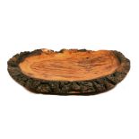 A large turned burr oak bowl, 59cms (23ins) wide.