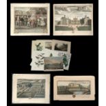 A group of 18th & 19th century coloured engravings to include 'The Navy Office London, To The