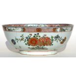 A 19th century Chinese famille rose bowl decorated with flowers and gilt highlights, 29cms (11.