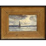 William Ayerst Ingram (1855-1913) Newlyn School - Sailing Boat at Dusk - signed lower right,