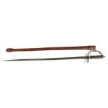 A George V Royal Artillery dress sword in leather scabbard, 103cms (40.5ins) long.