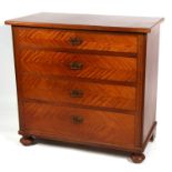 A continental walnut chest of four long graduated drawers, on bun feet, 94cms (37ins) wide.
