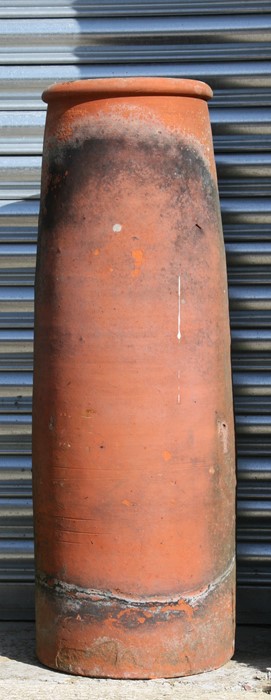 A large terracotta chimney pot, 89cms (35ins) high.