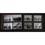 An album containing black & white photographs to include military, trains and maritime photographs.