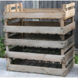 Five apple crates.