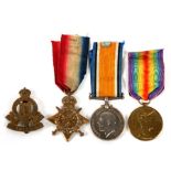 A WW1 Mons Star medal trio named to T-28584 Driver EJ Davidge of the Army Service Corps together