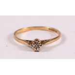 A 9ct gold diamond ring, approx UK size 'O'.