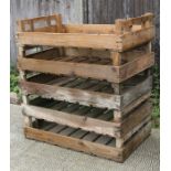 Five apple crates.