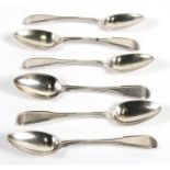 A set of six silver teaspoons, London 1801 and makers mark for William Eley and William Fearn,