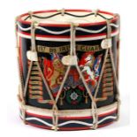 A 1st Battalion Irish Guards military ice bucket in the form of a Regimental Drum 16.5cms (6.