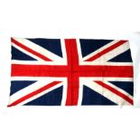 A large British Made printed cloth Union Jack flag. 173cms (68ins) by 97cms (38.25ins)