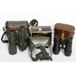 A pair of Nikon Sprint IV 10x21 binoculars; together with a pair of cased binoculars and a pair of