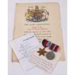 A WW2 Dunkirk evacuation casualty pair of medals belonging to Sapper John Bray of the Royal