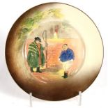A Royal Doulton plate decorated Tony Weller and Fat Boy. 27cm (10.5 ins) diameter
