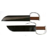 A pair of Wing Chun Bart Cham Dao butterfly swords, 48cms (19ins) long (2).