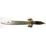 An ornate sword with deer hoof hilt, 71cms (28ins) long.