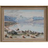 Aston Greathead (New Zealand 1921-2012) - Lake Pukaki, New Zealand - signed & dated '64 lower right,