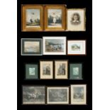 A quantity of 19th century prints engravings and frames