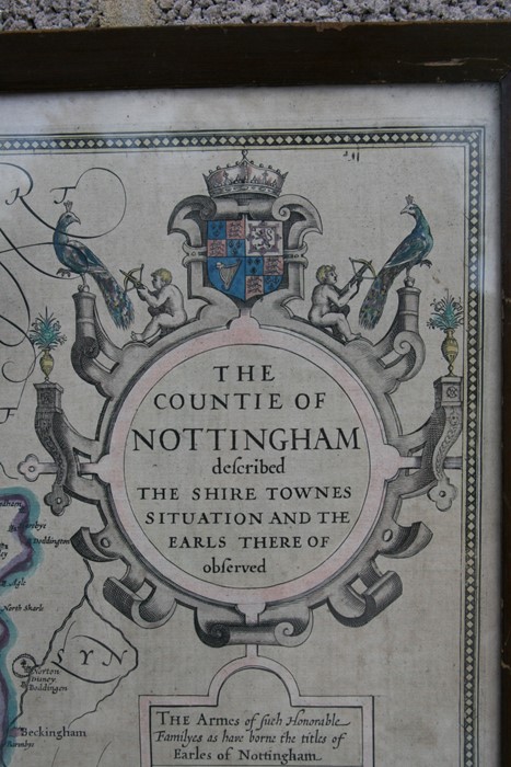 John Speed (1552-1629) - The Countie of Nottingham Described The Shire Townes Situation and the - Image 9 of 11