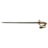 A WWII US Navy dress sword with etched blade and shagreen grip. 90cm (35.5 ins) long