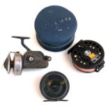 An Abu Diplomat 178 fly fishing reel; together with an IW Young Ambidex fishing reel; and a