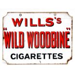 A Will's Cigarettes double sided enamel advertising sign - 'Will's Wild Woodbine' one side and '