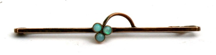 An Edwardian opal bar brooch