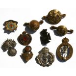 Ten assorted WW1 & WW2 sweetheart brooches and lapel badges including silver to the Coldstream