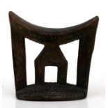African / Tribal Art. A carved hardwood African neck rest, 15cms (6ins) high.
