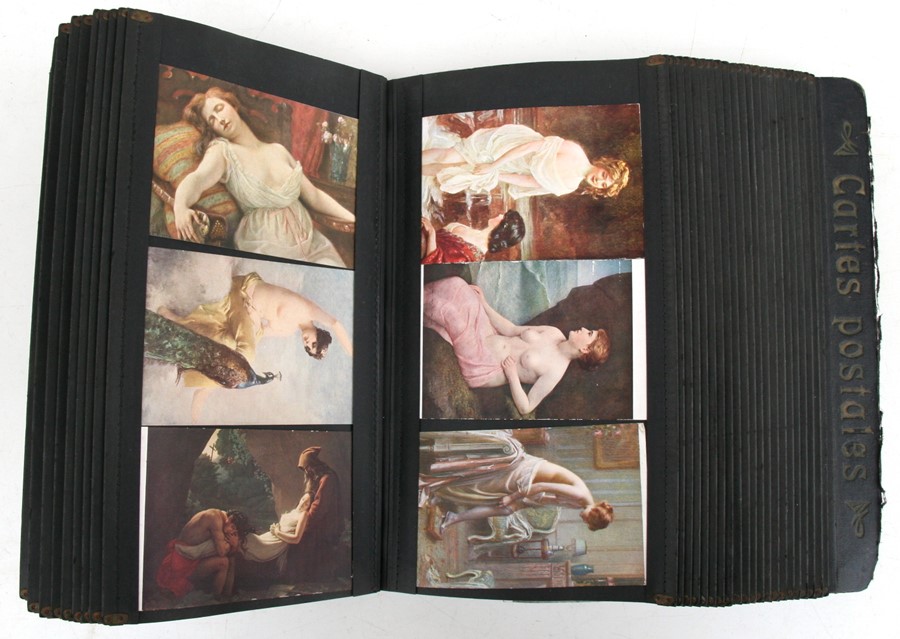 A French display folder of postcards including comical and classical paintings - Image 3 of 4