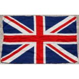 A British Made printed cotton Union Jack flag, 104 by 66cms (41 by 26ins).
