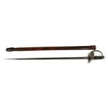 A George V 1897 Indian pattern Army Officer`s sword and leather scabbard. 103cm (40.5 ins) long