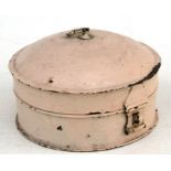 A 19th century tin spice box with sectioned interior. 19cm (7.5 ins) diameter