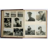 A WWI photograph album showing soldier's training and life in the trenches.