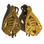 A pair of officers gilt collar badges to the Essex Scottish Regiment