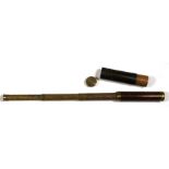 A 19th century Charles Marks of Plymouth Marine three-draw telescope, 75cm (29.5ins) long extended.