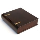 A mahogany book form box. 34cm 913.75 ins) wide