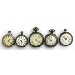 A group of silver ladies fob watches(5)