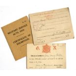 WW1 Military Service Exemption documents relating to John Henry Booth of Kettering