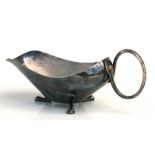 A Christopher Dresser design silver plate gravy boat, marked 'C&L 2363' to underside, 25cm (9.75ins)