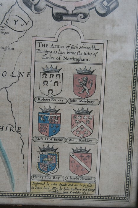 John Speed (1552-1629) - The Countie of Nottingham Described The Shire Townes Situation and the - Image 6 of 11