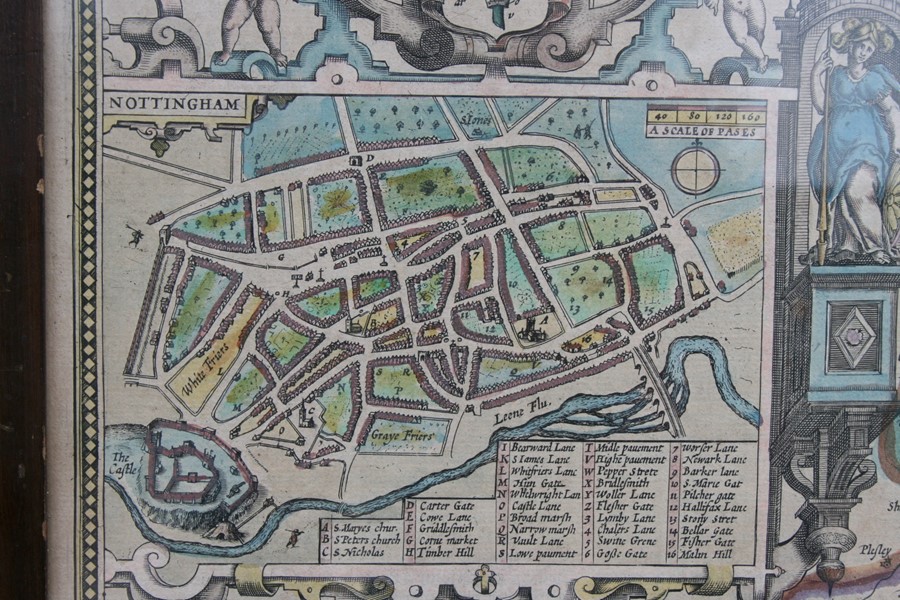 John Speed (1552-1629) - The Countie of Nottingham Described The Shire Townes Situation and the - Image 8 of 11