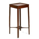 A mahogany plant stand on square tapering chamfered legs with under tier. 35cm (13.75 ins) wide